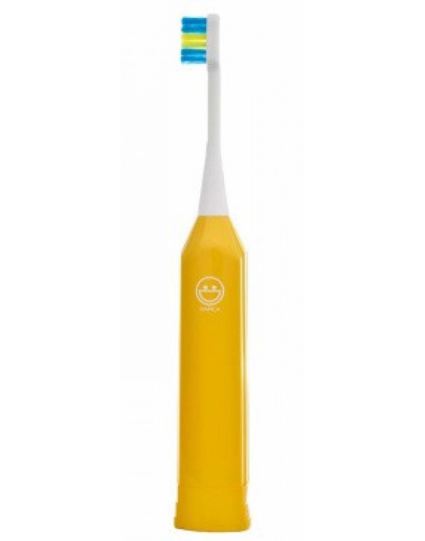 Звуковая детская электрическая зубная щетка для детей от 1 года до 6 лет. Желтая. Baby