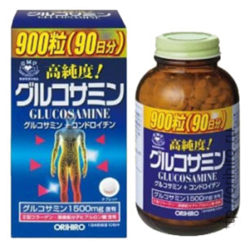Глюкозамин с хондроитином и витаминами, 900 таблеток Orihiro