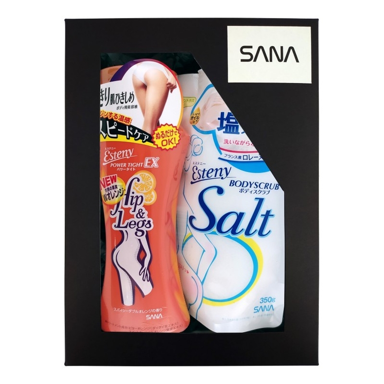 Подарочный набор «СТРОЙНЫЙ СИЛУЭТ» (Массажная соль для тела, 350 г + Массажная эмульсия для тела, 200 мл) SANA Esteny