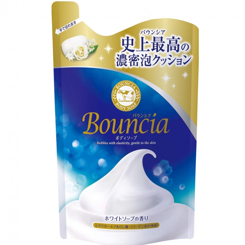 Сливочное жидкое мыло для рук и тела с нежным свежим ароматом, мягкая упаковка Milky body soap 'bouncia'