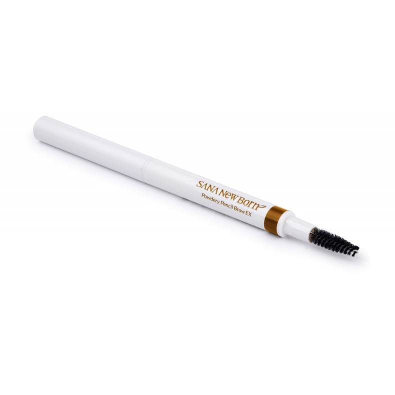 Мягкий пудровый карандаш для бровей с щеточкой (тон 02), SANA NEWBORN POWDERY PENCIL BROW EX