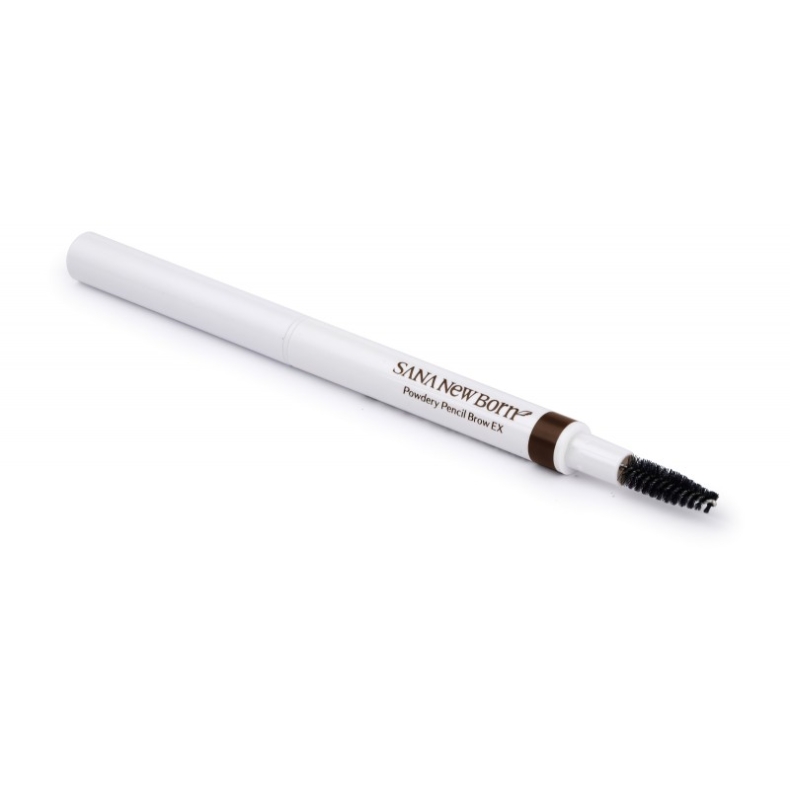 Мягкий пудровый карандаш для бровей с щеточкой (тон 04), SANA NEWBORN POWDERY PENCIL BROW EX
