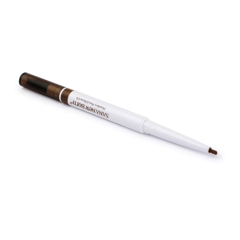 Мягкий пудровый карандаш для бровей с щеточкой (тон 04), SANA NEWBORN POWDERY PENCIL BROW EX