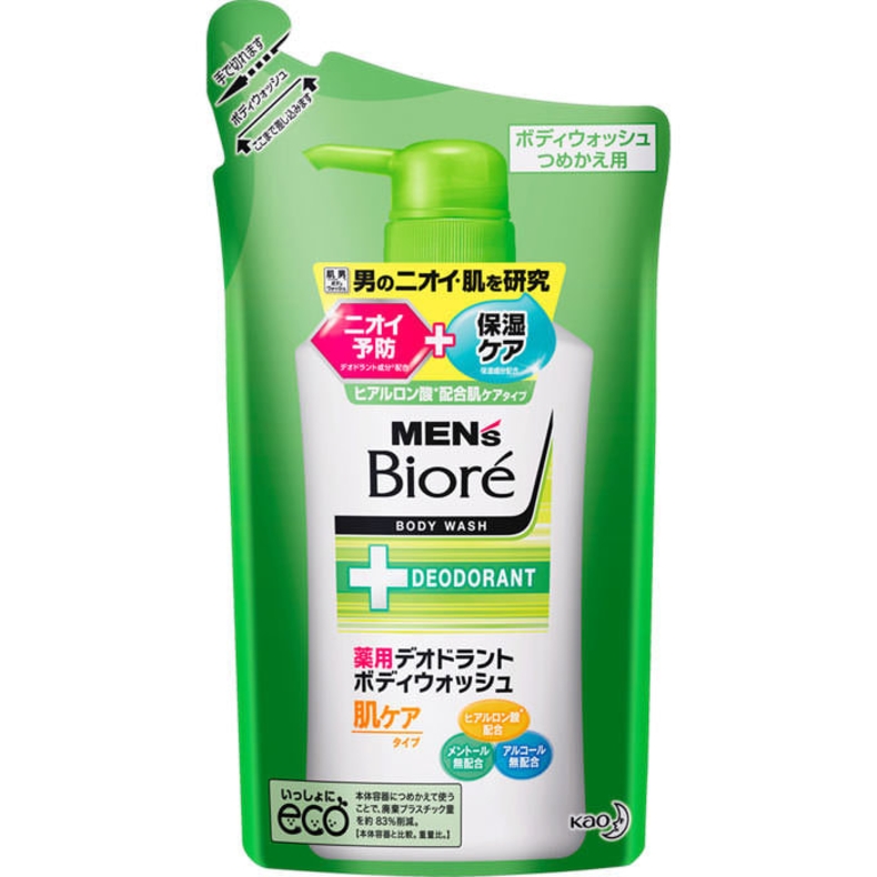 Пенящееся мыло для тела с противовоспалительным и дезодорирующим эффектом, с цветочным ароматом, запасной блок  KAO "Men's Biore"